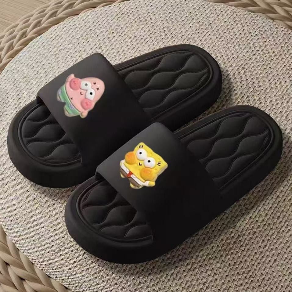 Thick sole slippers women's summer bathroom non-slipplaidcouple shoes home thick sole seaside sandals slippers couple sandals wholesale