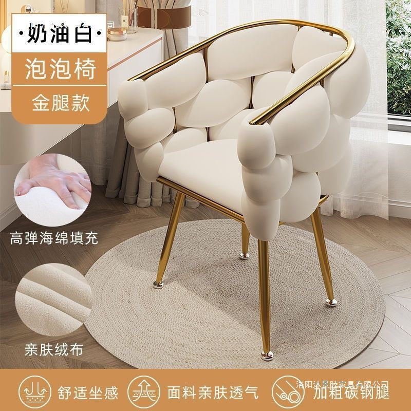 Bubble chair: minimalist, luxe design for home use - makeup vanity, manicure chair, comfortable petal shape