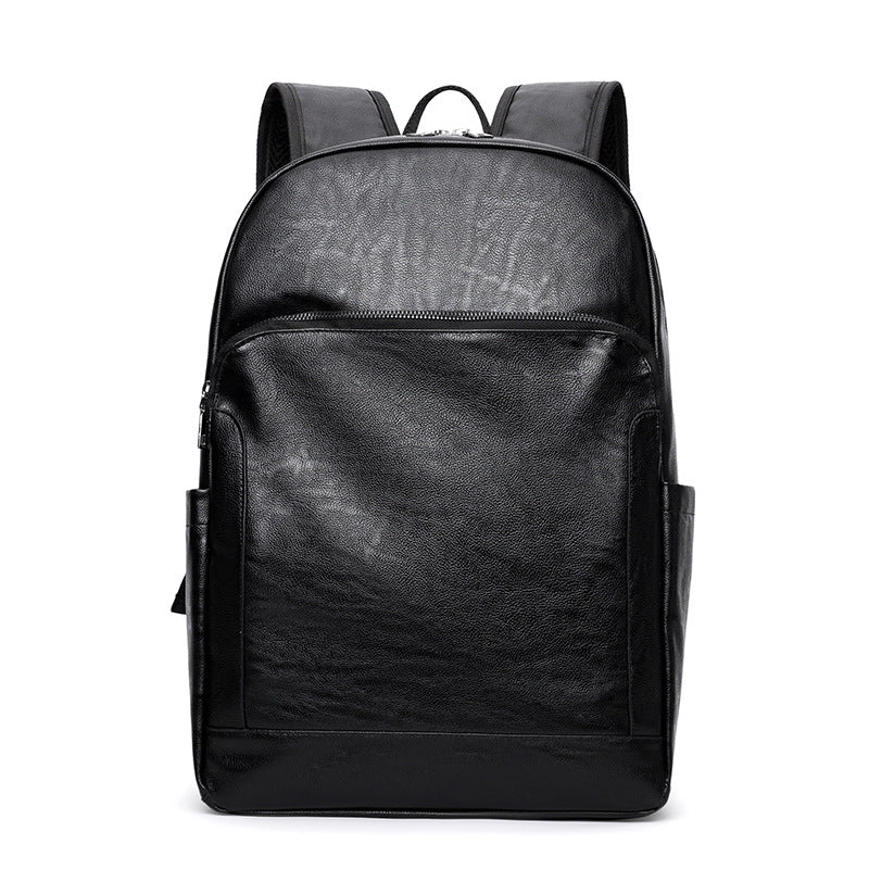 New multi-compartment men's PU leather backpack business fashion large capacity computer backpack travel backpack multi-function