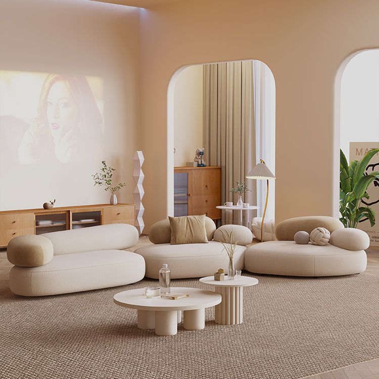 Accessible luxury seating area reception fabric sofa curved small apartment living room special shaped internet celebrity furniture designer style