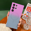 Suitable for samsung s26ultra liquid magnetic phone case s24plus two-color gradient protective case with lens film