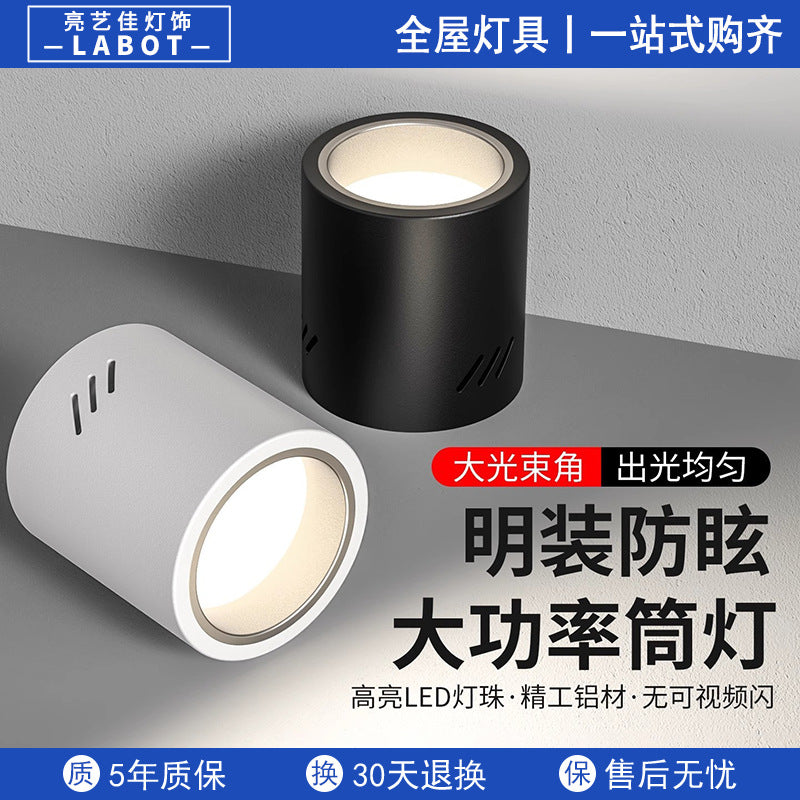 LED surface mounted downlight anti-glare round external non-punching lighting commercial no ceiling ceiling type 4 inches 5 inches 6 inches