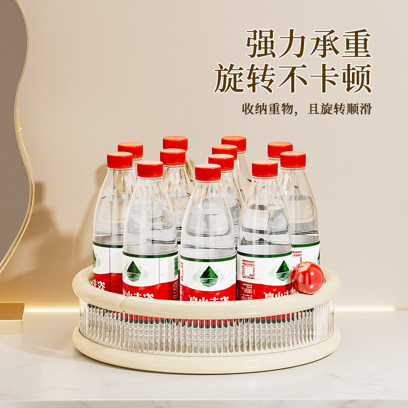 Cosmetics storage box Rotatable multi-functional storage tray Skin care product storage rack Large capacity transparent dresser