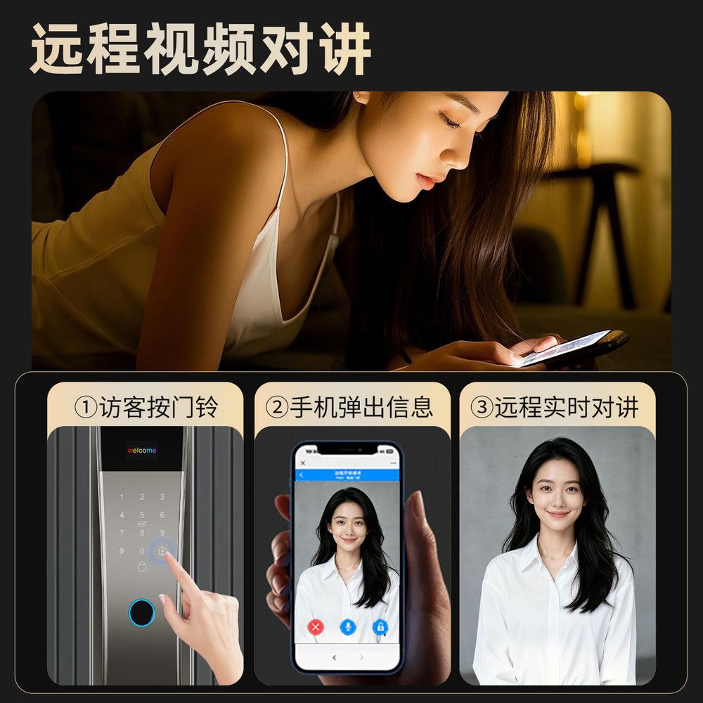 Face recognition fingerprint password lock anti-theft door for home smart lock door lock entrance door lock factory source wholesale