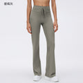 High-waisted, drawstring, flared yoga pants for women. high-stretch, breathable, suitable for wearing outdoors. professional pilates and fitness leggings. d26012