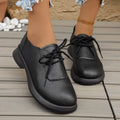 Plus size women's flats for export - new autumn  collection: comfortable, versatile, round-toe, flat, soft leather loafers for moms