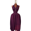 European and american cross-border women's fashion  summer new arrival: elegant lapel v-neck high-waisted a-line midi sleeveless dress