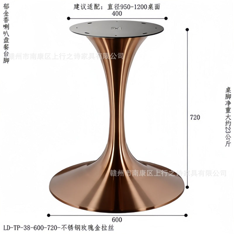 Tulip stainless steel hardware bedside table hotel b&b engineering horn feet light luxury living room corner table factory wholesale