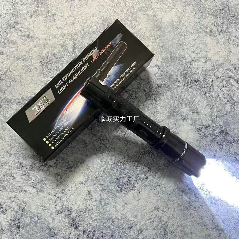 288 with infrared strong light flashlight, self-defense aluminum alloy outdoor lighting long-range rechargeable flashlight wholesale