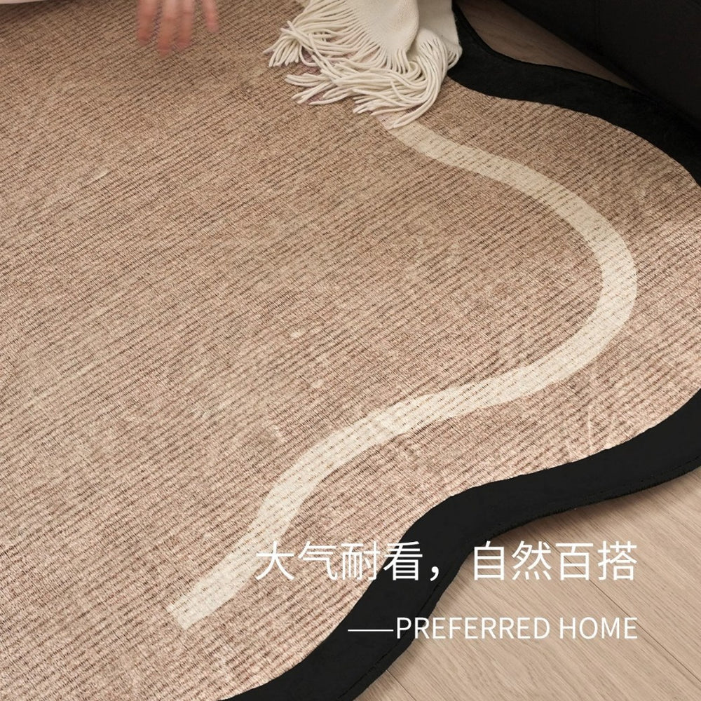 Vintage-inspired area rug for living room, new thickened retro irregular shaped bedroom sofa mat, waterproof, washable, and wipeable