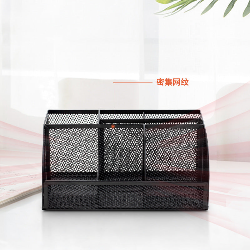 Deli 8903 metal grid pen holder combination office supply desktop storage pen insert stationery finishing box pen holder