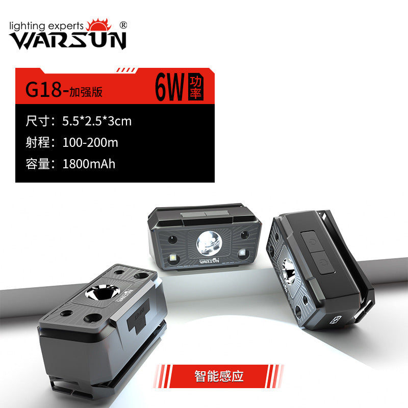 Walson G18 induction headlight long battery life LED night fishing strong light charging waterproof miner's lamp fishing long-range headlight