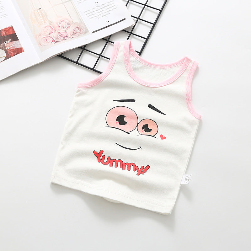 Boys' undershirts, baby hurdle-proof cotton tank tops, summer pajamas, unisex kids' loungewear, sleeveless undershirts