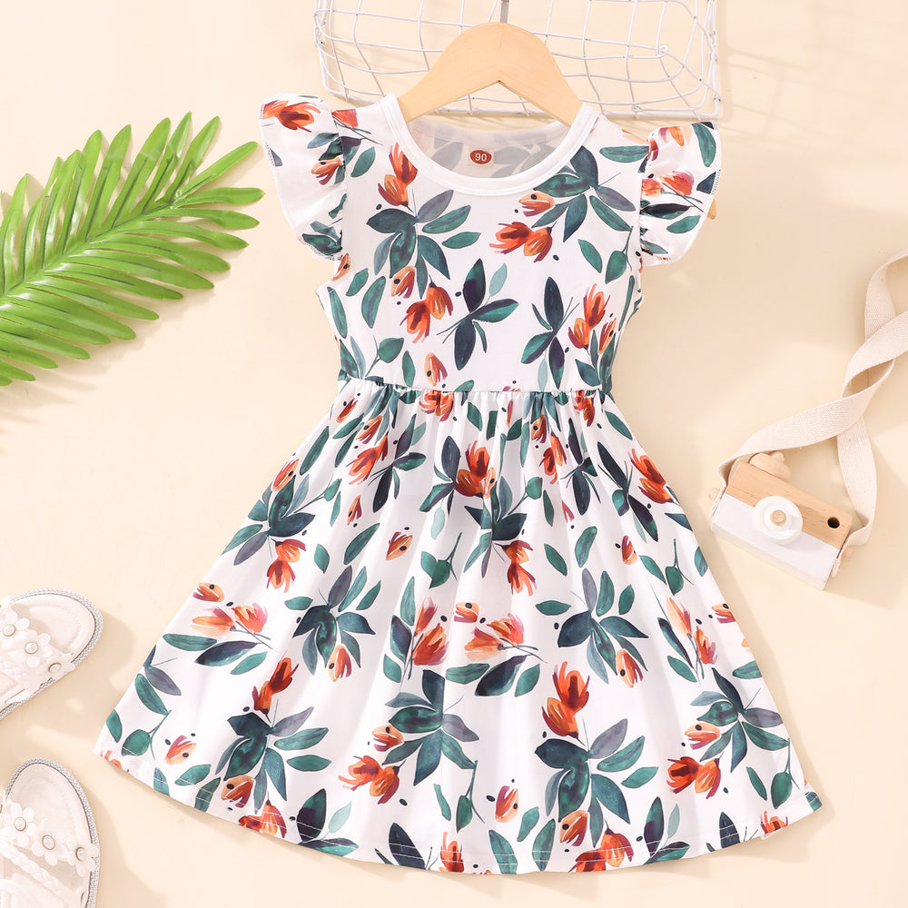 New arrival small and medium children flying sleeve dresskidsdressgirl princess dress