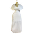 European and american women's clothing  summer new arrival: elegant pleated v-neck batwing sleeve high-waisted a-line maxi dress