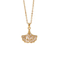 Popular internet celebrity smart ginkgo leaf diamond necklace accessible luxuryniche style women's easiest for matchfashion non-fading clavicle chain jewelry
