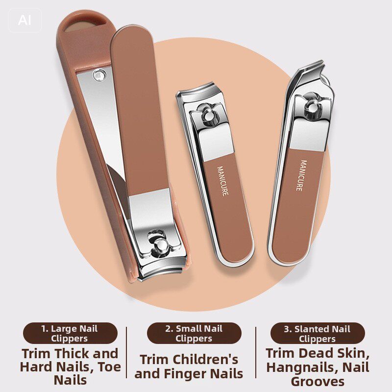 Portable anti-splash nail clipper set 5-8pcs manicure kit