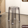 Minimalist chic stool - commercial grade, thickened, stackable, transparent round stool chair - acrylic chair, plastic stool for home use