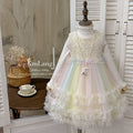 Girls' dress  tulle skirt cake princess dress fleece-lined chic and stylish formal gown