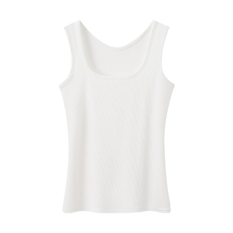 Tk carefully selected spring and summer new arrival wide shoulder vest women's silm large u-neck best selling bottom inner vest women's sleeveless