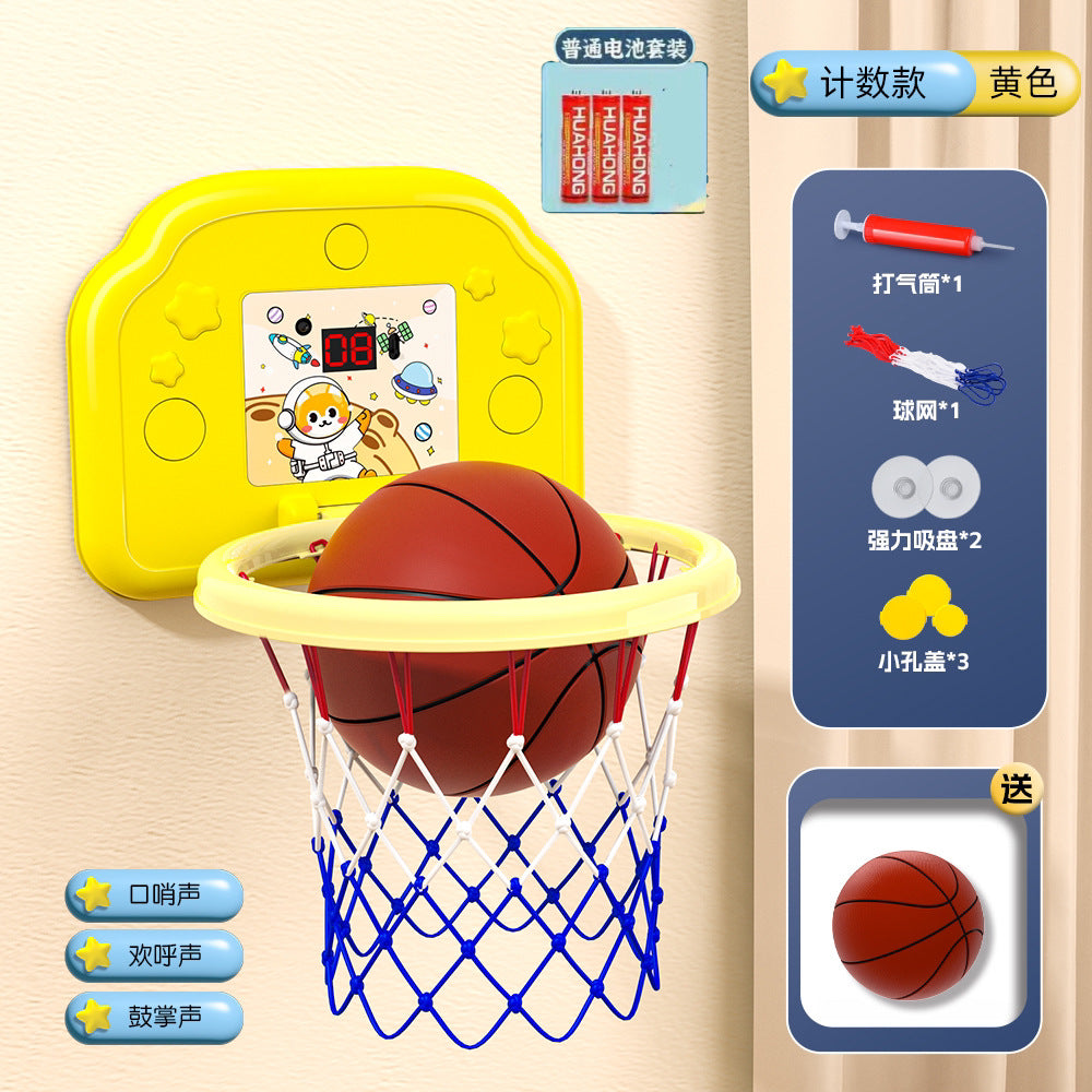Kids' hanging basketball hoop - indoor/outdoor, no drilling required, foldable, with scoring system and rings - perfect for kindergarten basketball games and toys