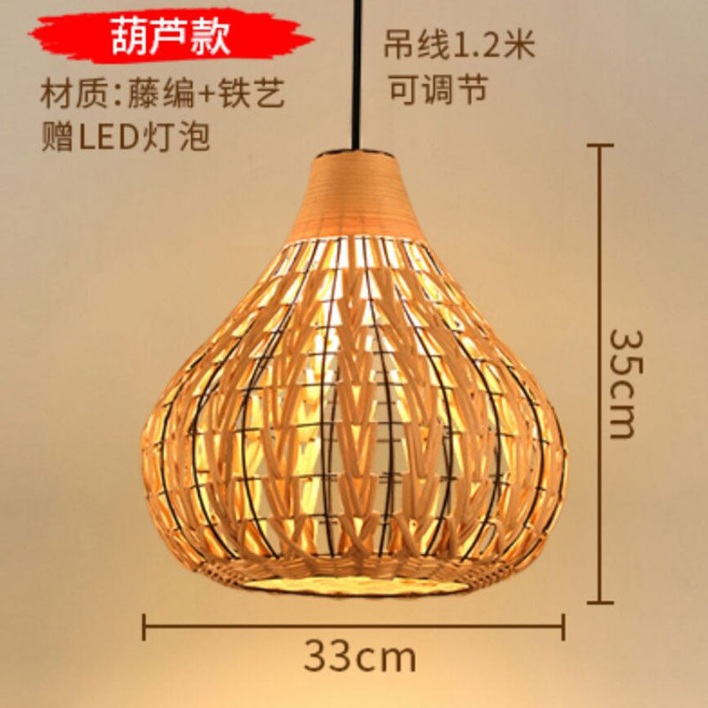 Japanese chandelier restaurant light tatami light new Chinese bamboo lamp zen light tea room light Chinese style bamboo art lighting