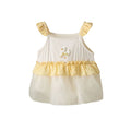 Girls' sweet flutter sleeve lightweight romper dress - stylish princess style, perfect for birthdays, first months, and everyday wear