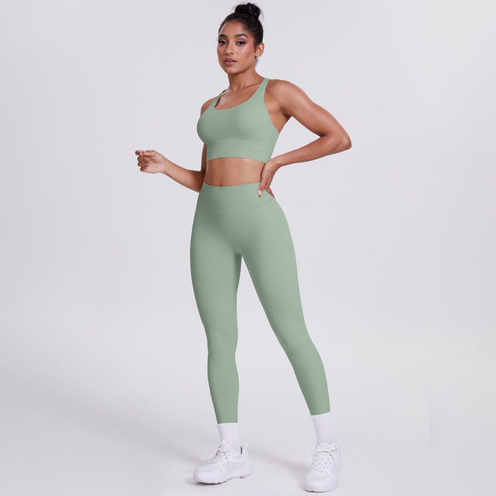 new brushed tight yoga wear cross-back sports bra suit cloud-like quick-drying running fitness wear