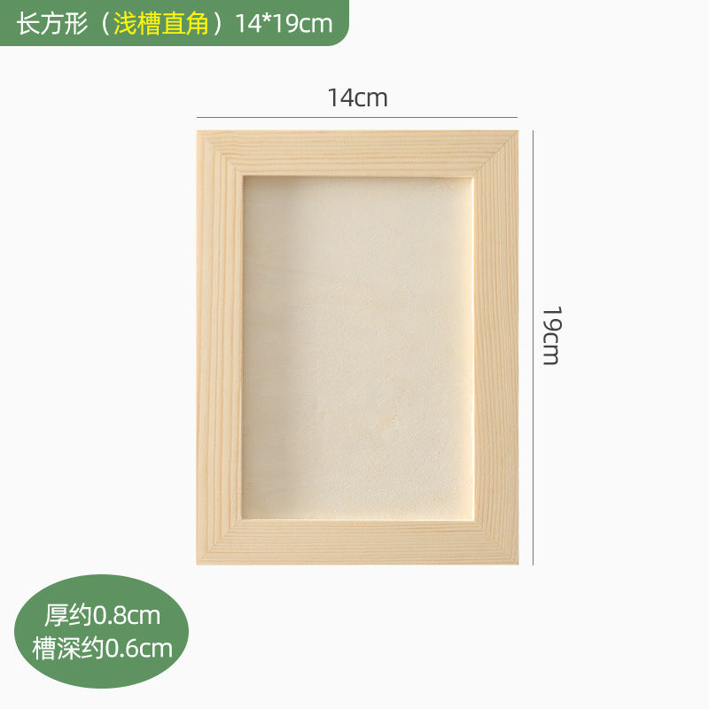 Solid wood clay picture frame mounted wood clay photo frame handmade DIY material wood frame colored clay works display empty frame