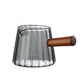 Glass wooden handle small milk cup coffee measuring cup extraction cup mini coffee milk cup milk cup ounce cup mini milk can