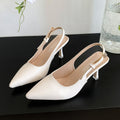French stiletto closed-toe sandals women's single strap high heels 2026 summer new versatile pointed-toe slingbacks
