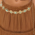 Bohemian waist chain wholesale - cross-border hot seller - faux turquoise belt accessories - light luxury high-end jewelry - women's body chain