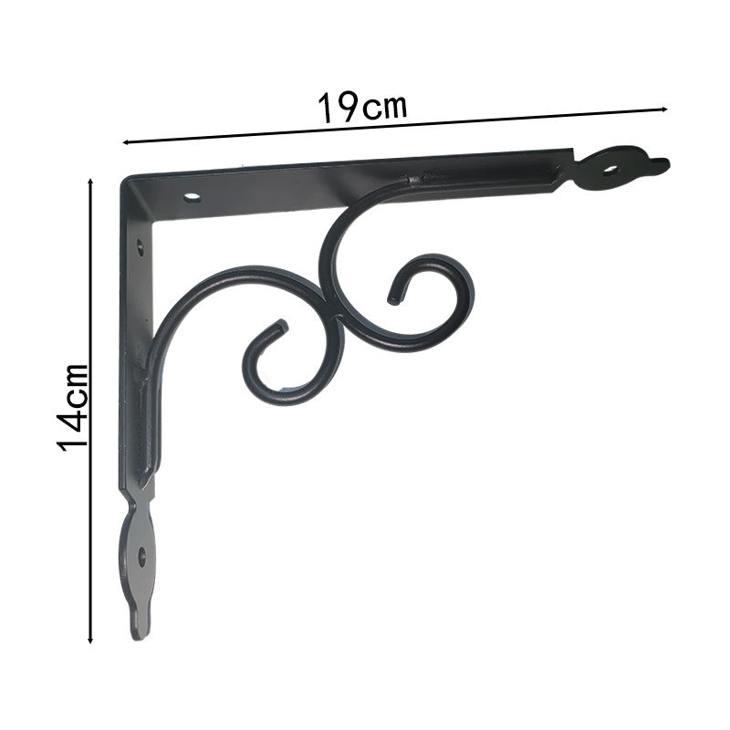 European style flower triangle bracket bracket triangle support iron frame wall storage rack layer right angle fixed tripod bracket
