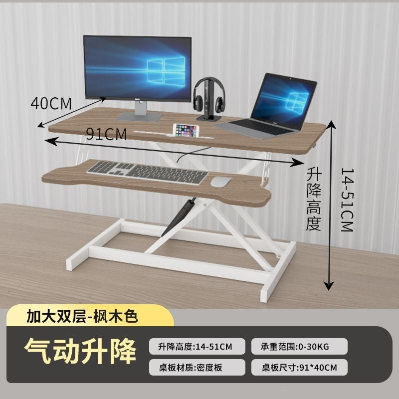 Computer elevated stand computer monitor desktop foldable bracket laptop stand office desk hydraulic start adjustable