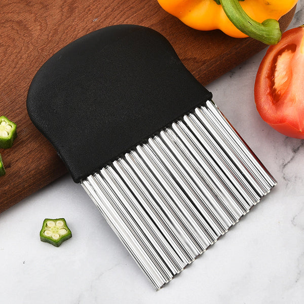 Potato slicer wolf tooth potato cutting wave knife kitchen household vegetable cutting fancy slicer potato grid slicing tool