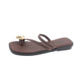 Toe-toe sandals for women summeroutwear2024new arrivalpopularinsflats square toe fairy style soft bottom one-line women's shoes