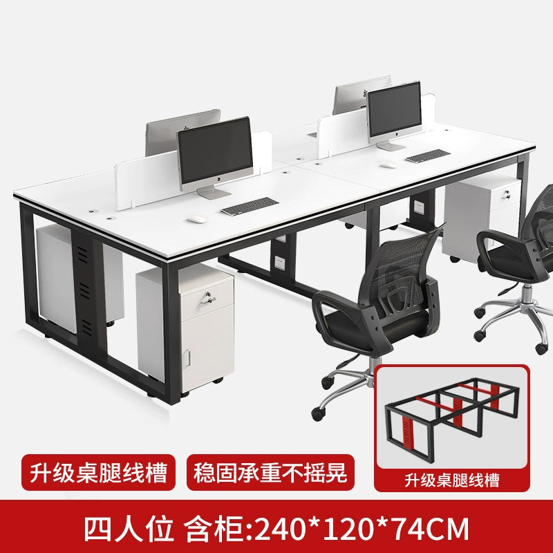 Office desk and chair set - 4, 6, or 8 seater workstation - cardboard office - minimalist modern office desk for employees