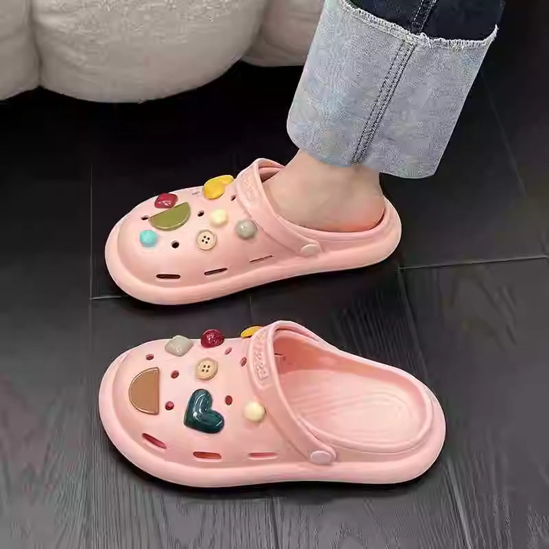 2025 new women's closed-toe slippers - summer anti-slip indoor/outdoor home slippers, trendy beach clogs
