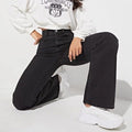 European and american style black jeans for women - new arrival, hot selling casual streetwear straight leg pants, high waist washed denim jeans