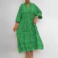 cross-border e-commerce women's fashion: european and american summer new arrivals - stylish v-neck printed loose plus size maxi dress