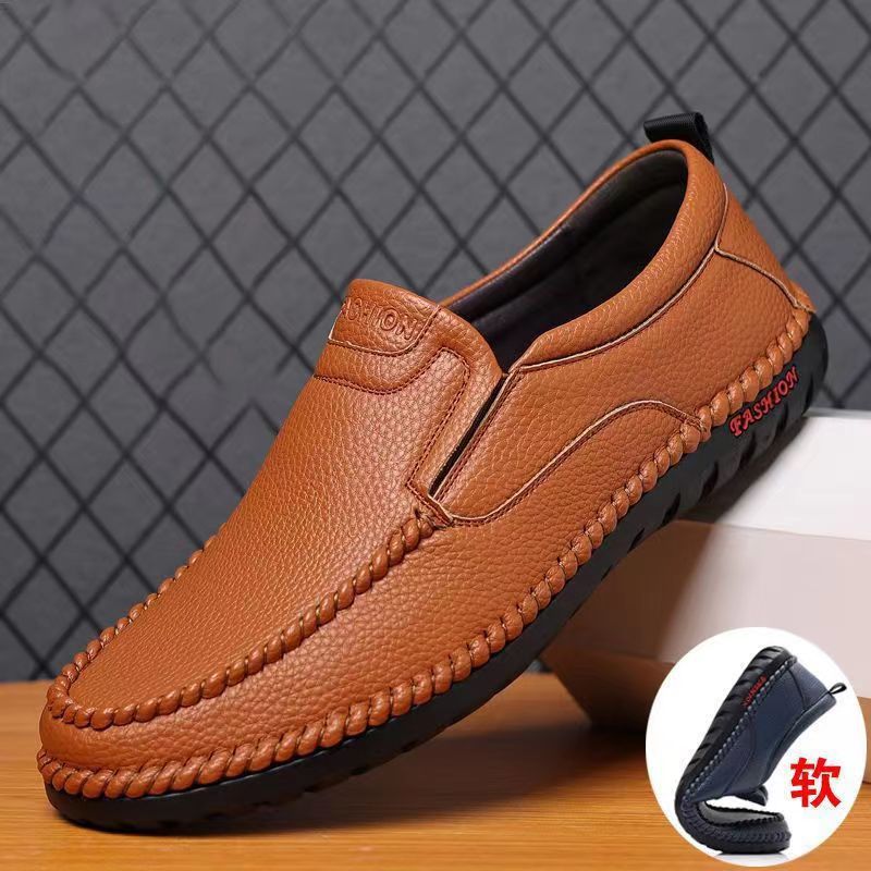 Spring/summer new men's leather shoes - versatile korean style, british fashion, trendy men's business shoes, hollow-out lace-up casual shoes