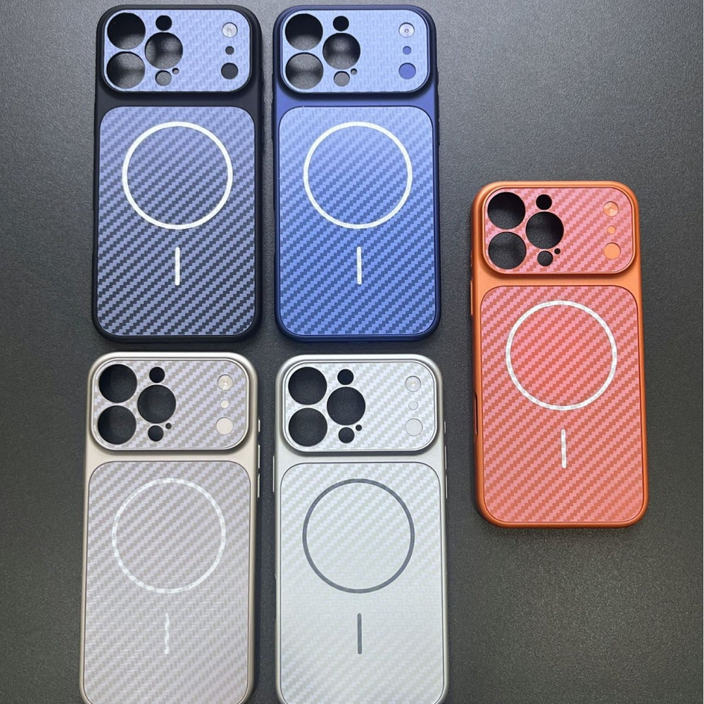 Apple iphone 17 carbon fiber texture corning high-alumina phone case - instantly upgrade to iphone 17 pro max magnetic matte finish