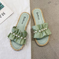 Slippers fairy style one-piece outwear women's summer 2024 summernew arrival pearl sandals classy french sandals and slippers