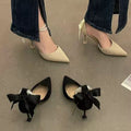 Fashion one-piece high heels for women spring summernew arrival pointed toe stiletto heel bows toe hollow sandals