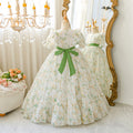Export ready-made kids dress chiffon floral princess dress little girl model frenchdresskids dress
