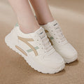 plus size women's leather sneakers - versatile, spring/autumn 2026 collection - running, flat, non-slip, fashionable casual shoes