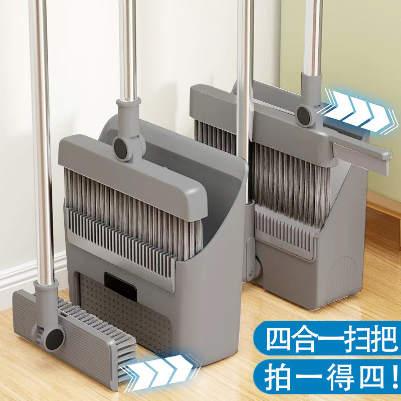 For homefoldable broom dustpan suit combination big cleaning handy gadget single broom sweeping non-stick magnetic absorption