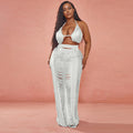 e-commerce source factory: sexy european and american style women's fashion hollow-out plus size beachwear dress set