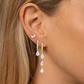 Bestselling european and american diamond marquise drop earrings - fashionable single ear studs, no piercing needed, perfect holiday jewelry gift for women