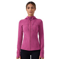 New women's fleece-lined yoga jacket - slim fit, tight-fitting, hooded activewear top for running and fitness - daw179